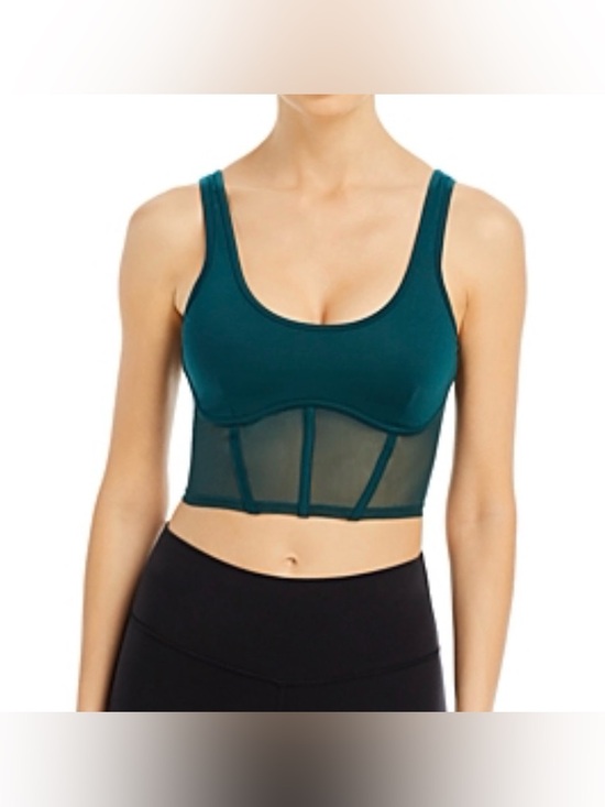 ALO Yoga Tops - Alo yoga Airbrush Mesh Corset Tank Top 13” flat XS/S Teal